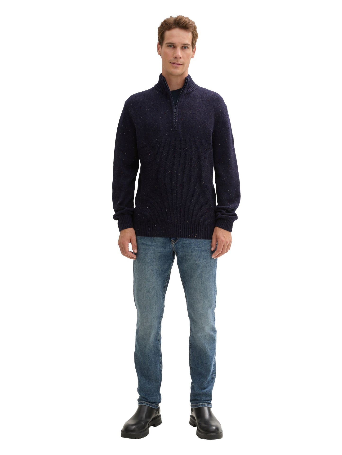 Troyer Pullover mit Strukturmix