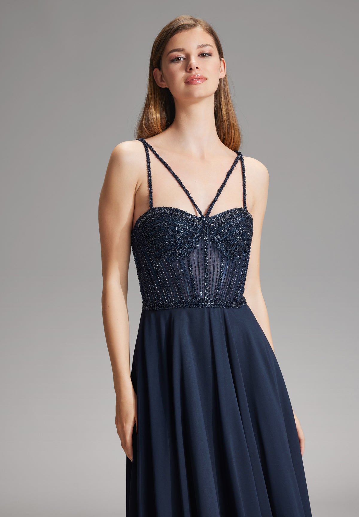 Corsagenkleid im See-Through-Look