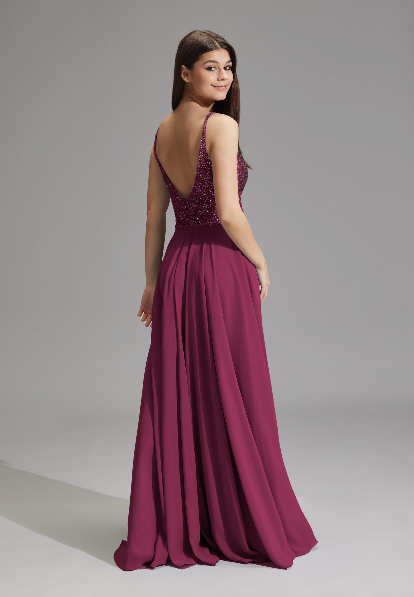 Abendkleid aus Materialmix