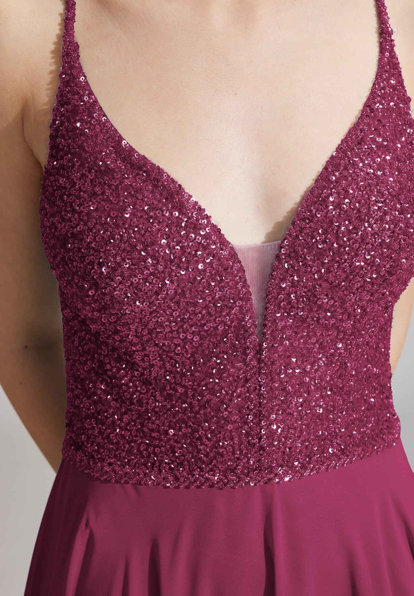 Abendkleid aus Materialmix