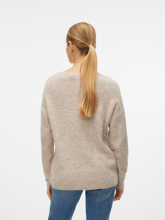 VMCREWLEFILE LS V-NECK BLOUSE NOOS