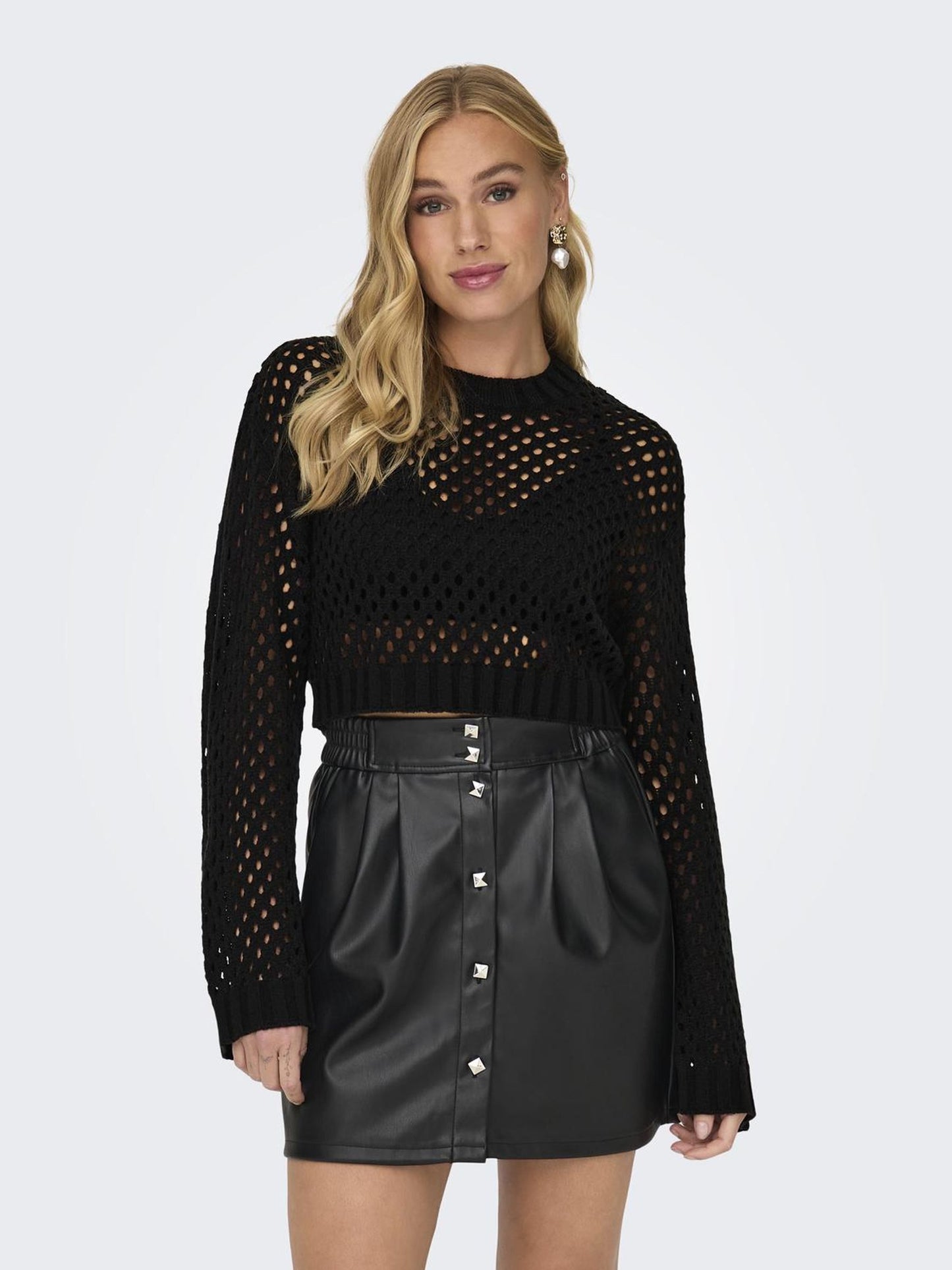 ONLSMILLA SHORT PULLOVER L/S KNT NOOS