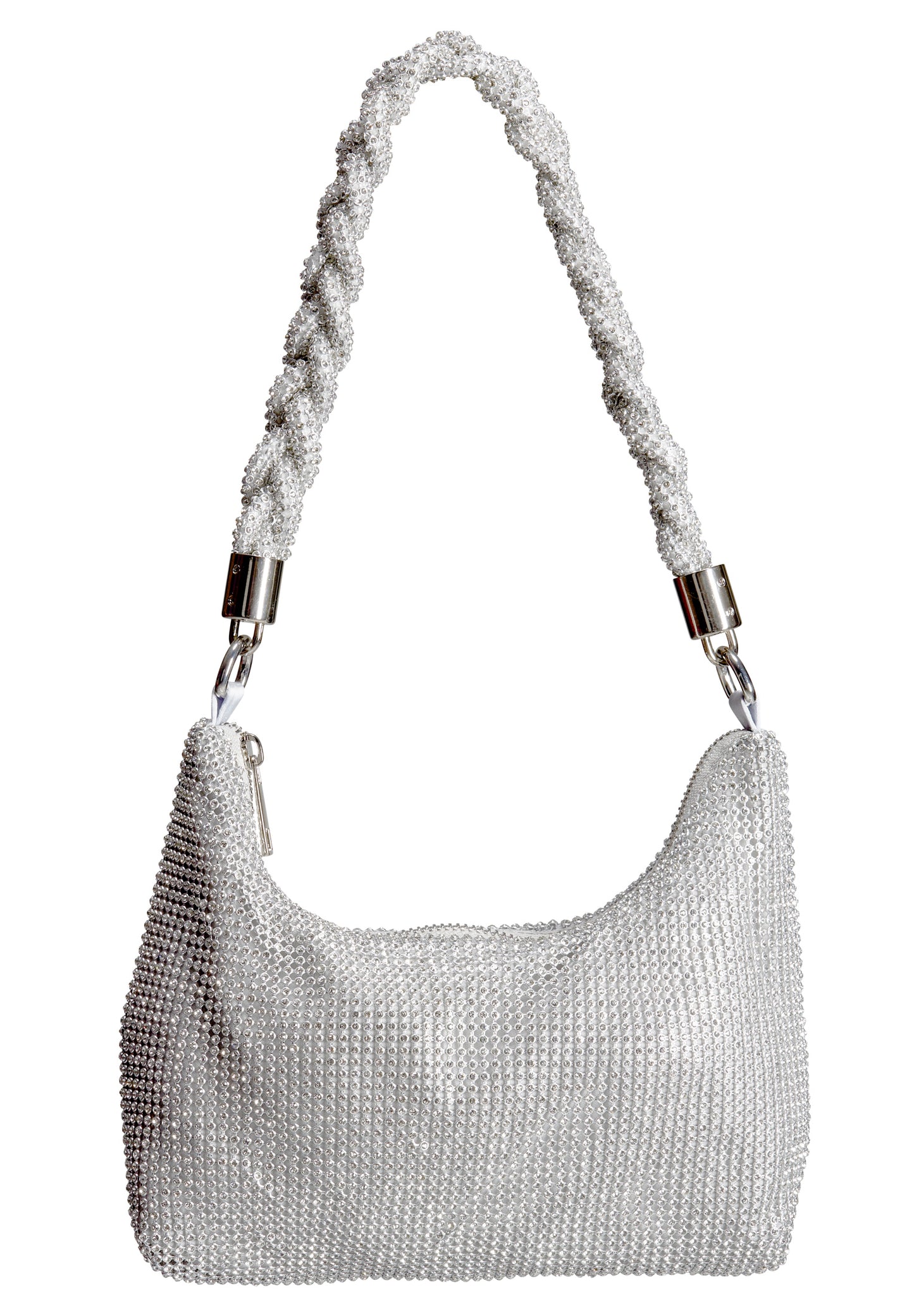 Abendtasche mit Henkel in Flechtoptik