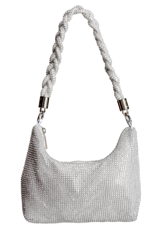 Abendtasche mit Henkel in Flechtoptik