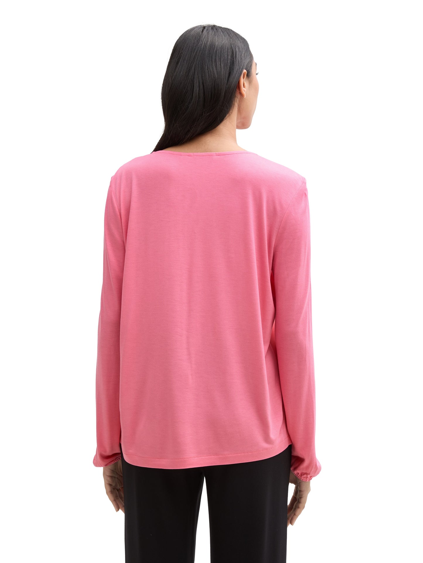 Langarmshirt im Material-Mix