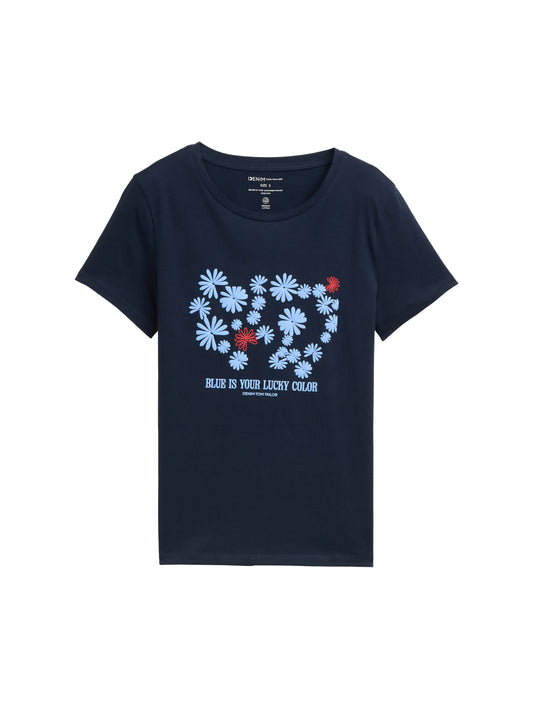 Basic T-Shirt mit Print
