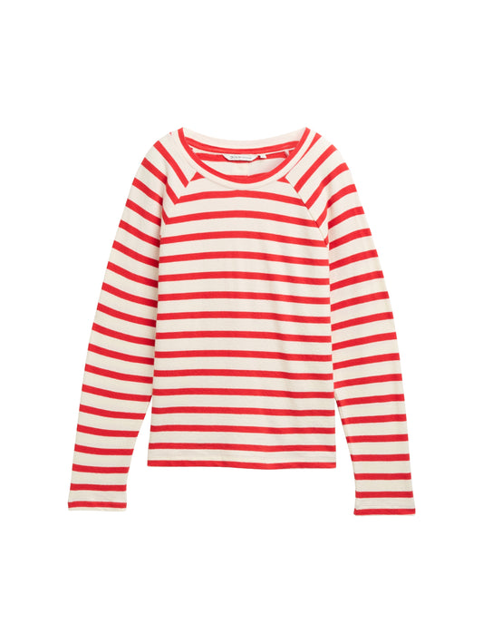 Boxy Fit Langarmshirt mit Knopf-Details
