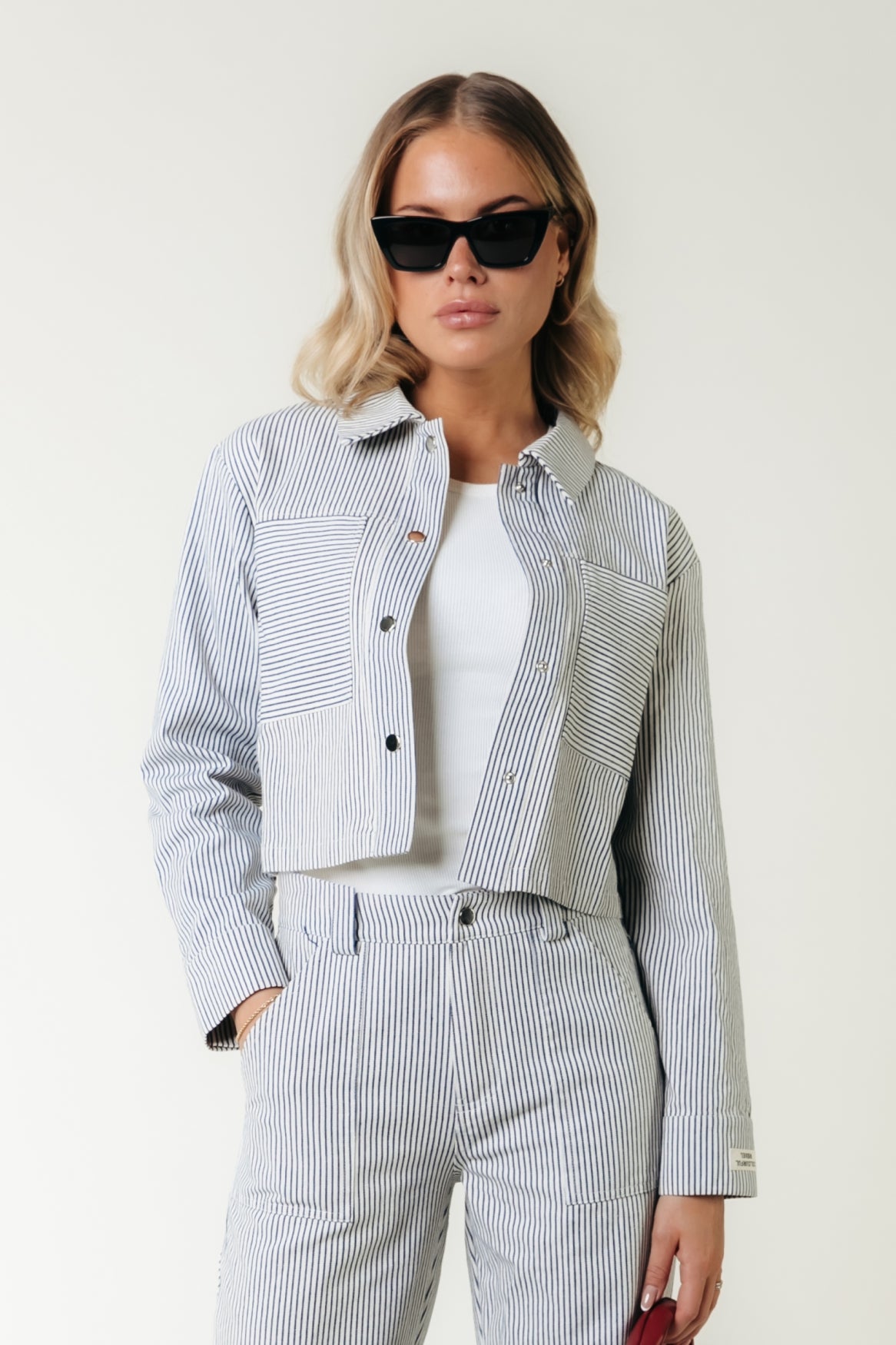 Ruby Cropped Striped Blouse