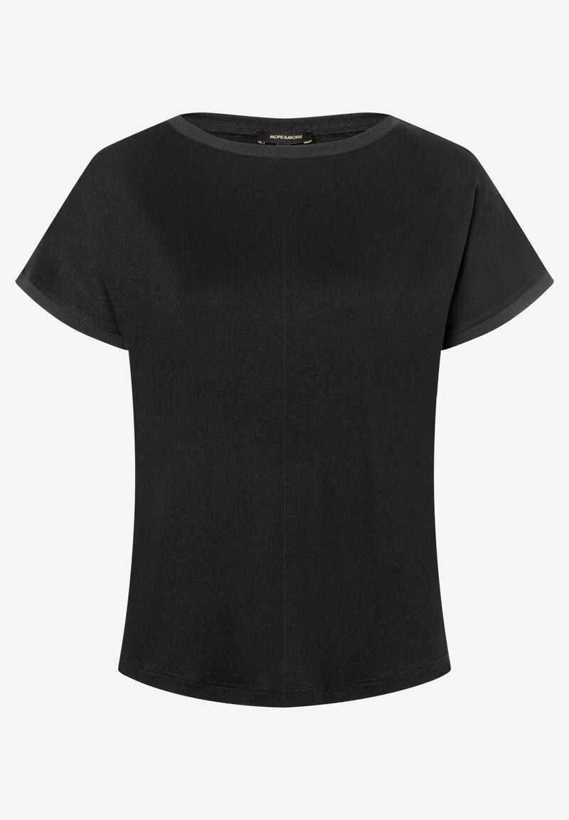 T-Shirt mit Chiffonkante  schwarz  Frühjahrs-Kollektion