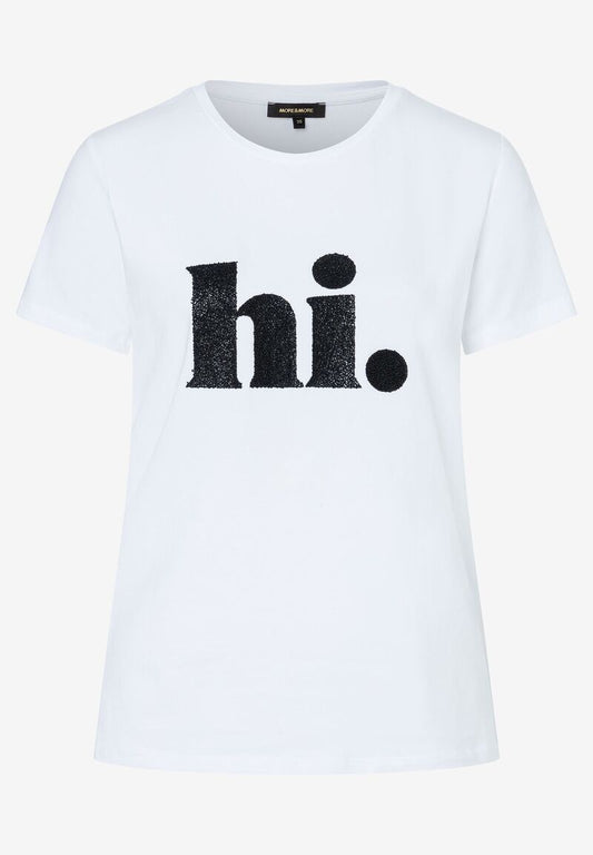 T-Shirt mit Perlenaufschrift  weiß  Frühjahrs-Kollektion