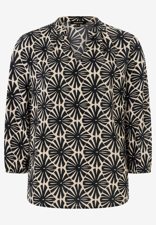 Viskosebluse  grafischer Print  Frühjahrs-Kollektion