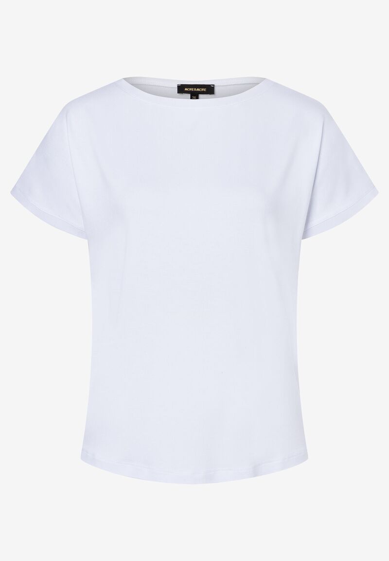 T-Shirt mit Chiffonkante  weiß  Frühjahrs-Kollektion