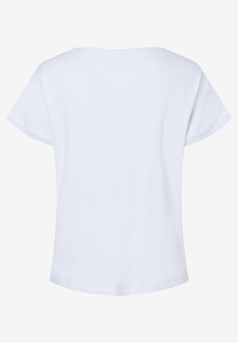 T-Shirt mit Chiffonkante  weiß  Frühjahrs-Kollektion