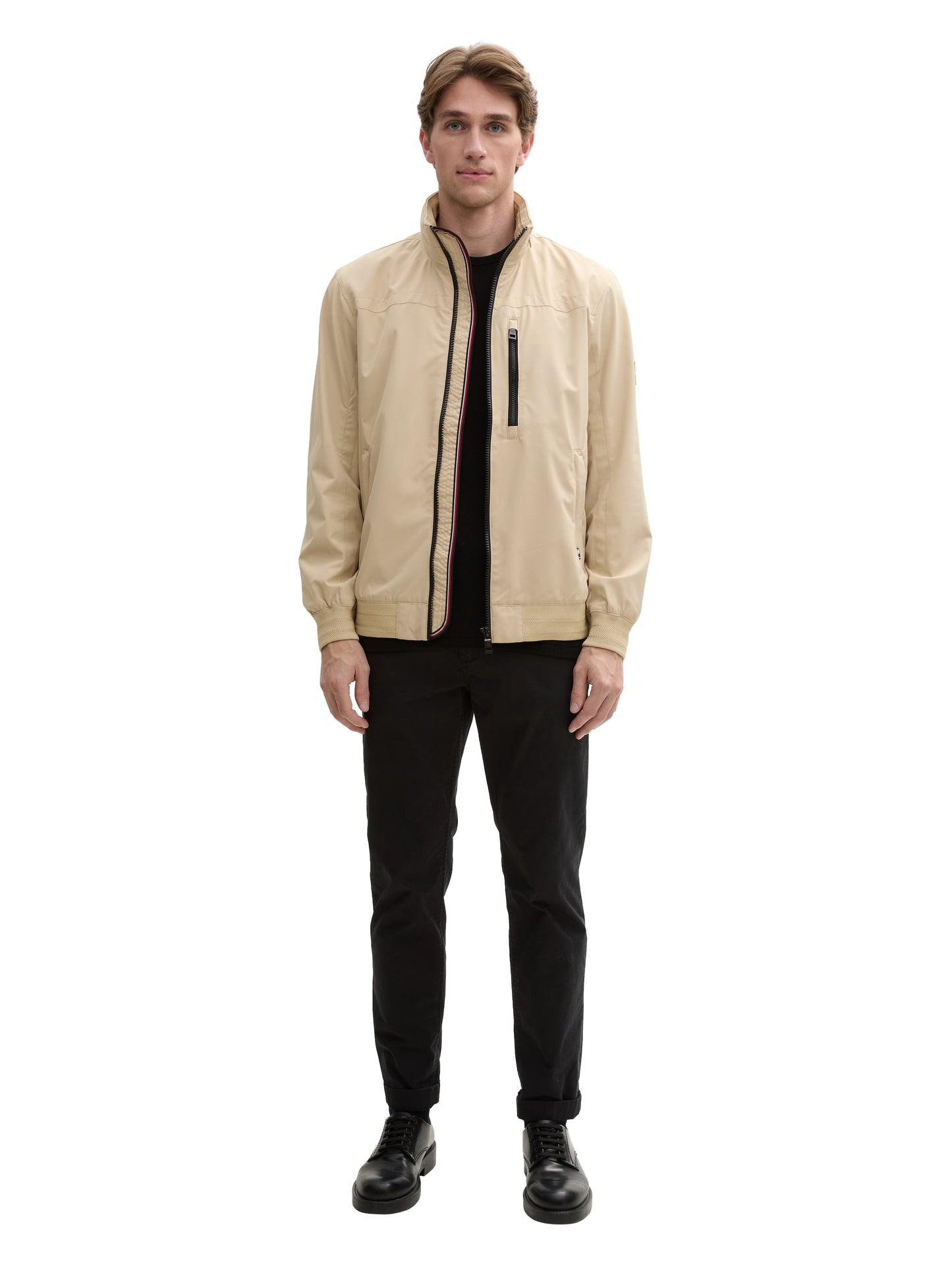 Blouson Jacke mit Kapuze im Stehkragen