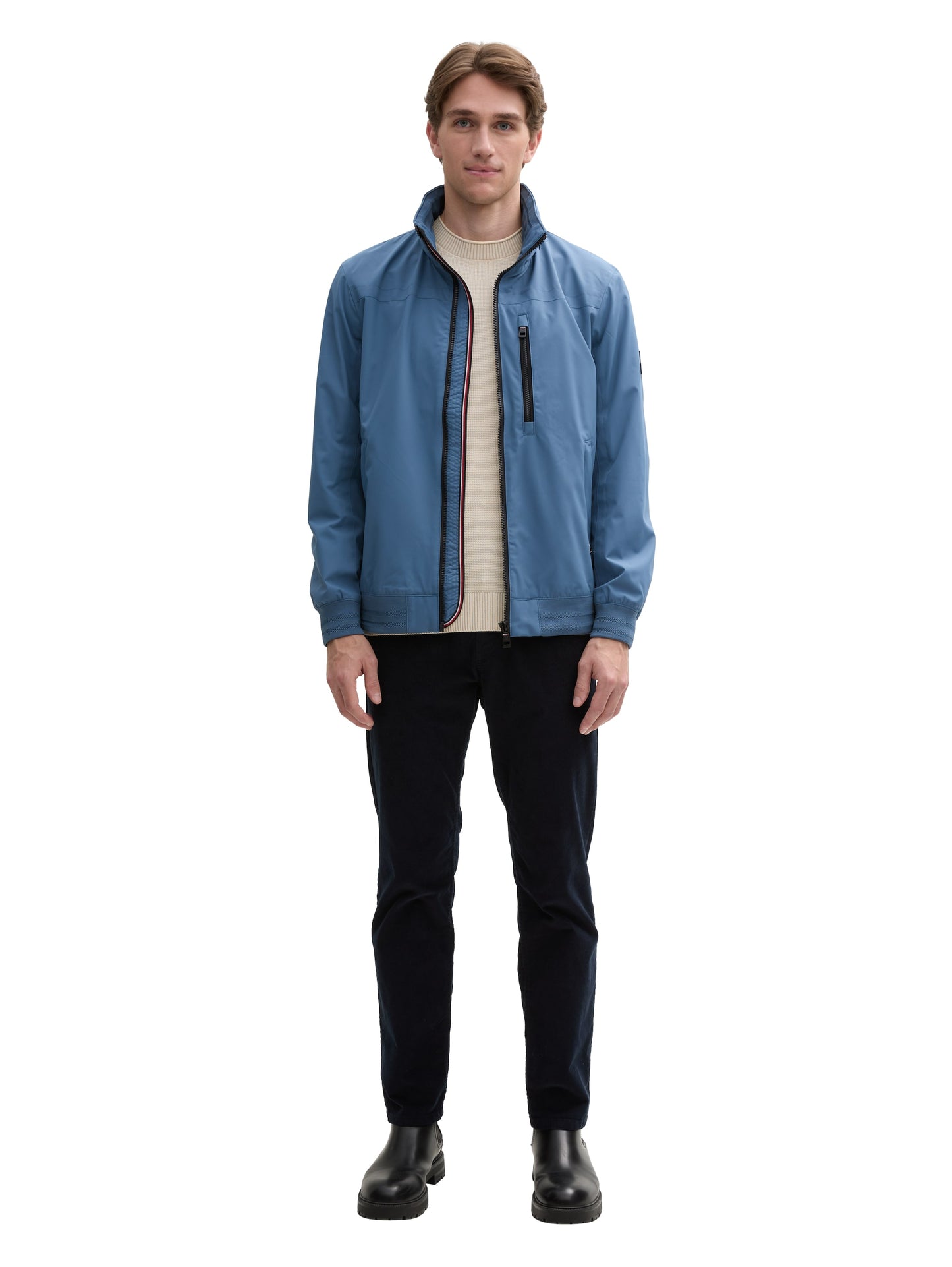 Blouson Jacke mit Kapuze im Stehkragen