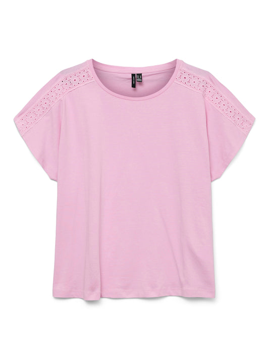 VMEMMY SS LACE TAPE TOP JRS GA NOOS