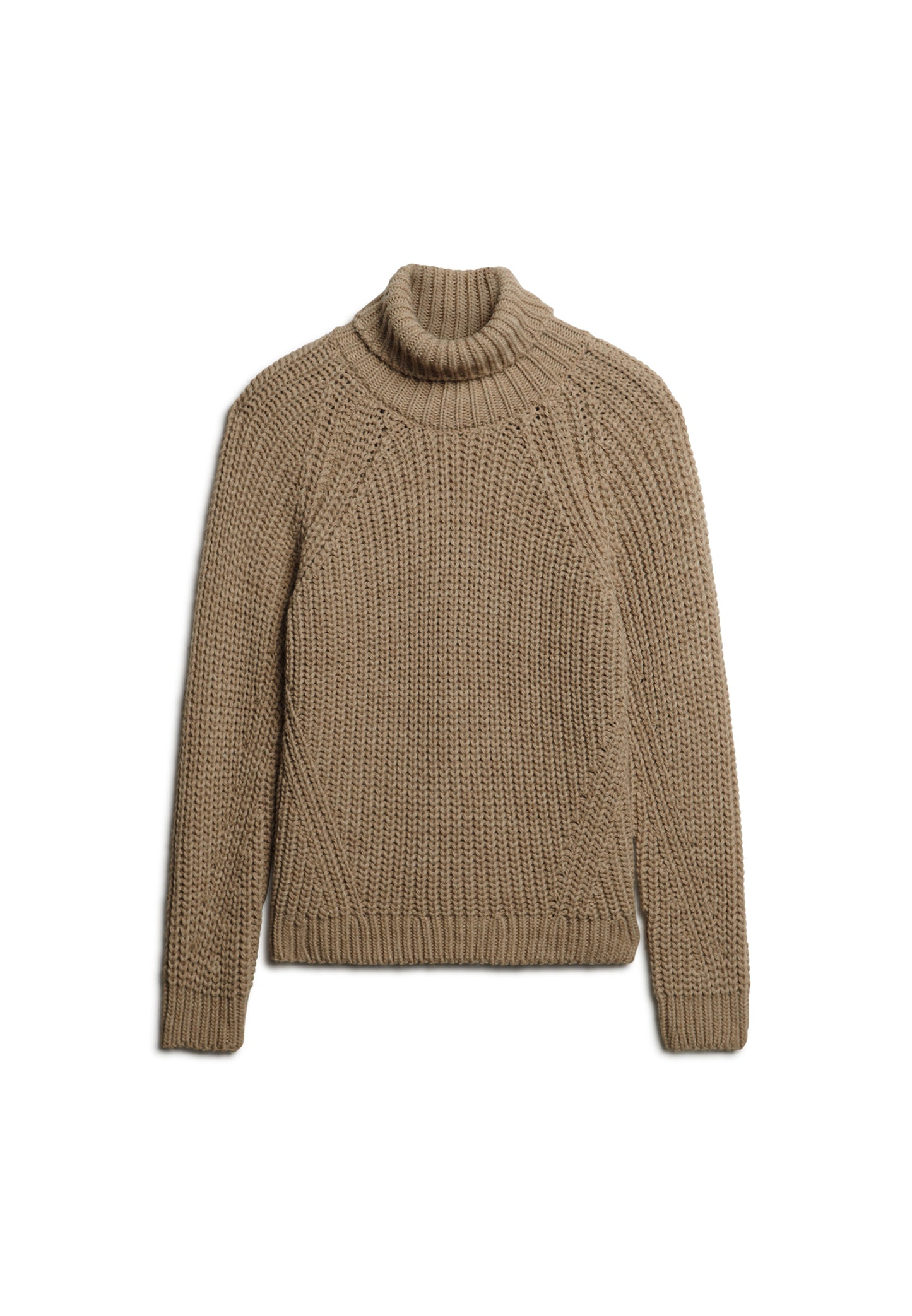Lässiger Strickpullover mit Rollkragen und Ziernaht