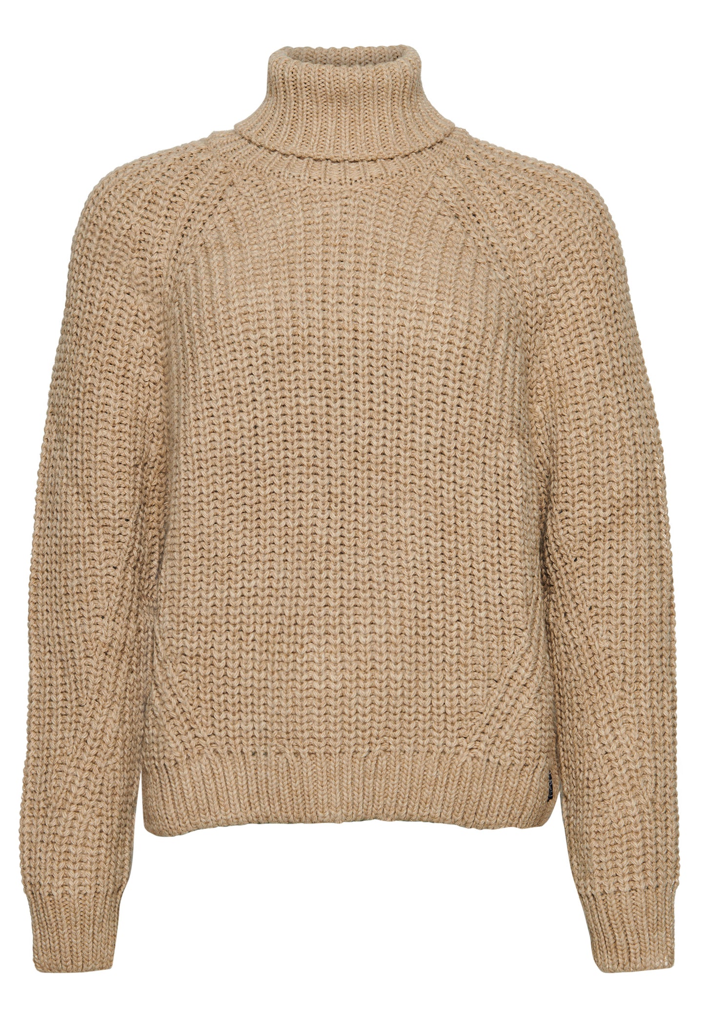Lässiger Strickpullover mit Rollkragen und Ziernaht