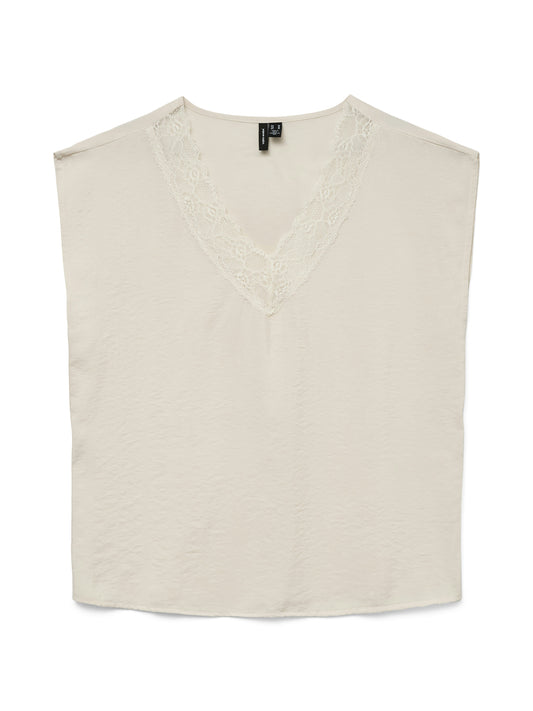 VMSAFA SL V-NECK LACE TOP WVN GA NOOS