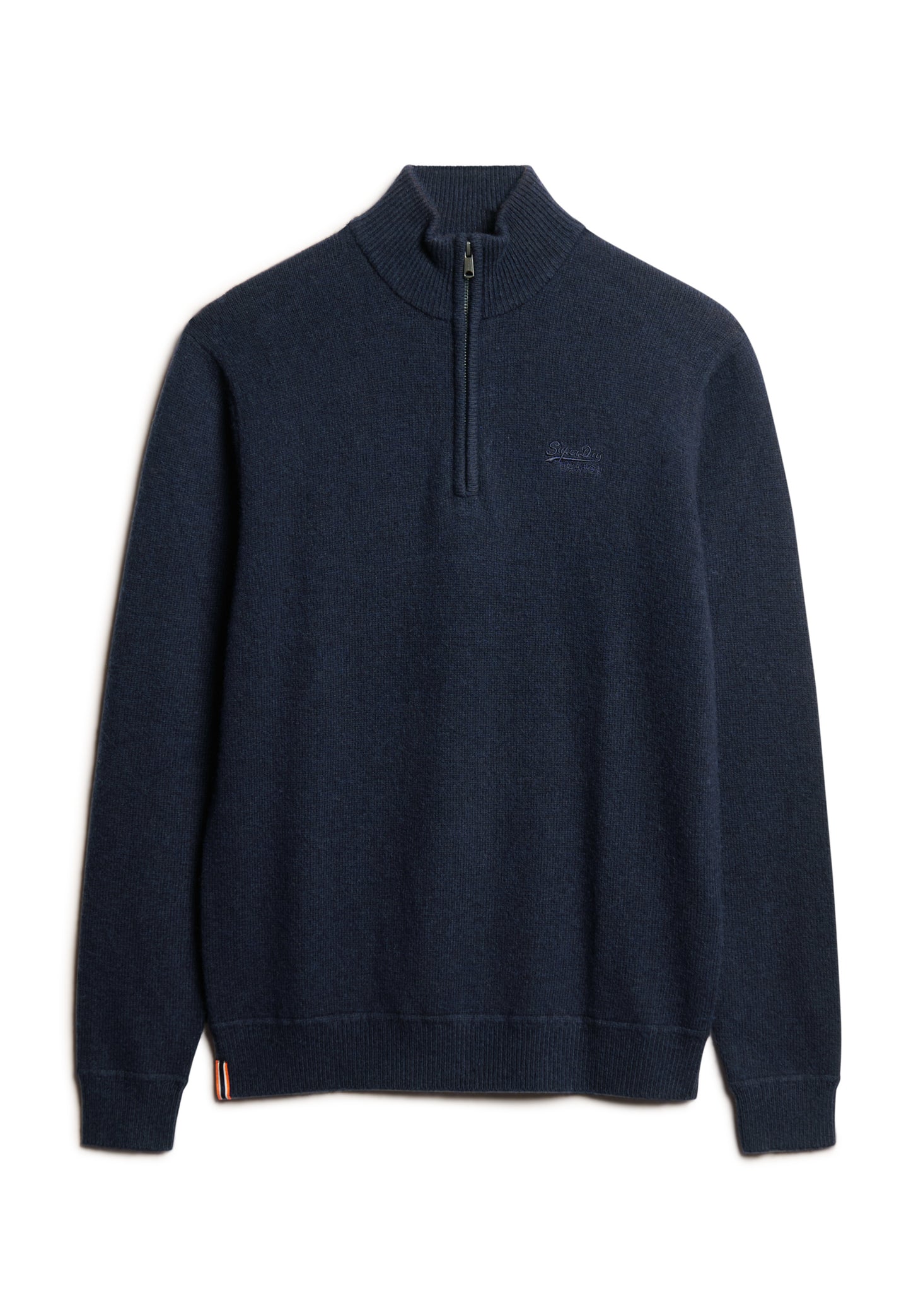 Essential Strickpullover mit Halbreißverschluss und Stickerei