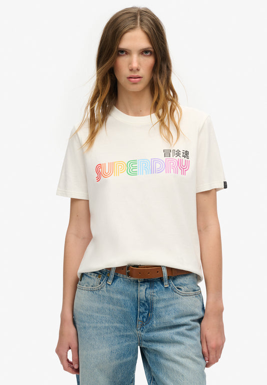 T-Shirt in lässiger Passform mit Regenbogen-Logo