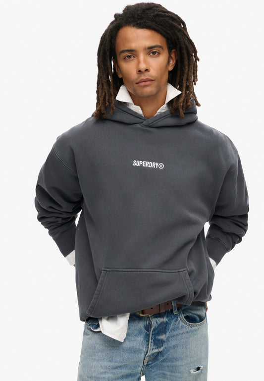 Hoodie mit lockerer Passform und Mikro-Logo