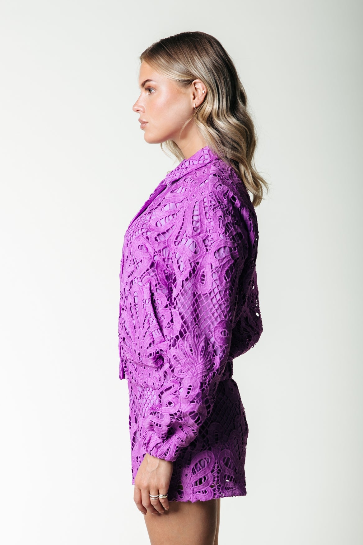 Bente Lace Jacquard Bomber Jacket