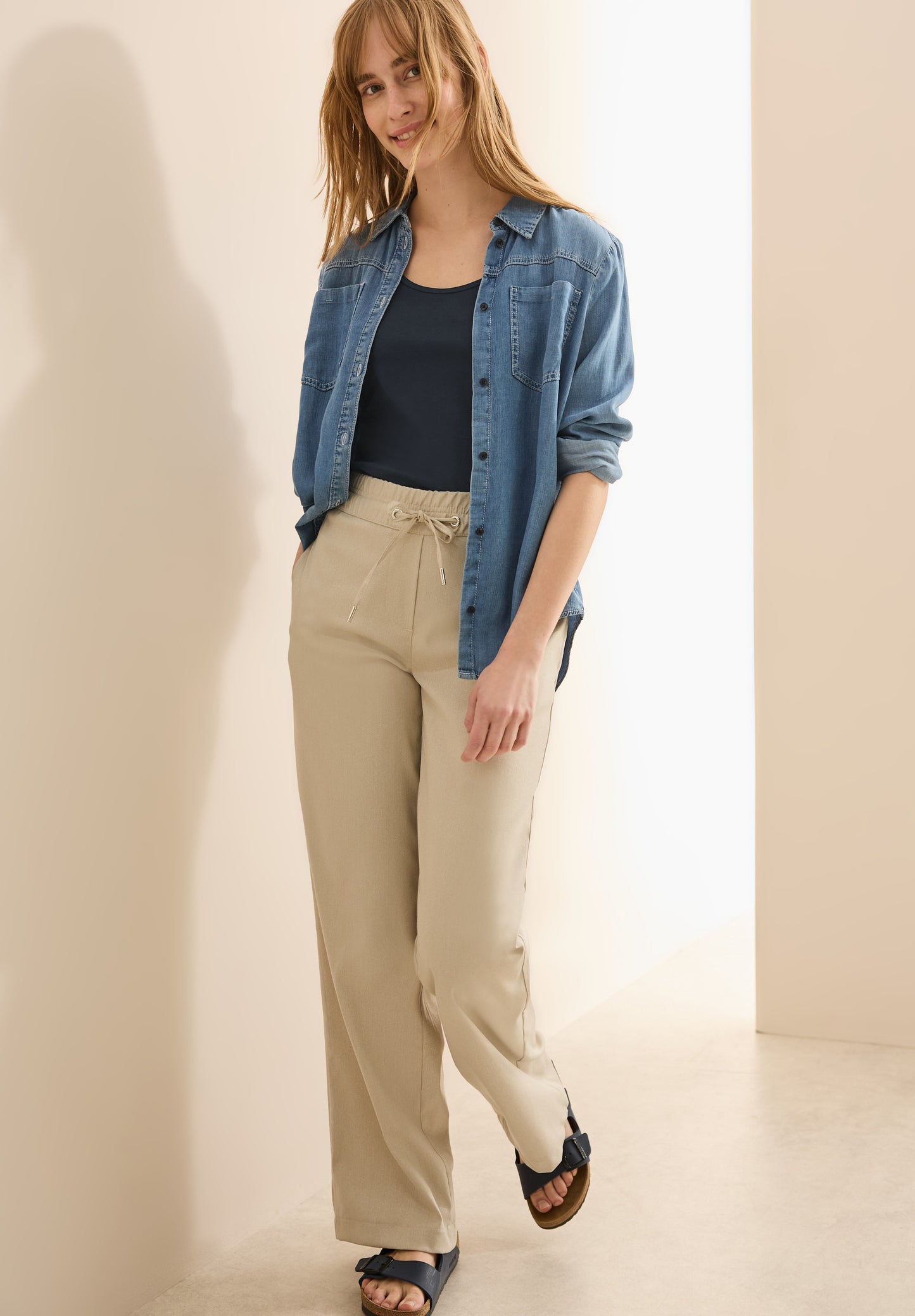 Basic Top mit Rundhals aus Baumwolle
