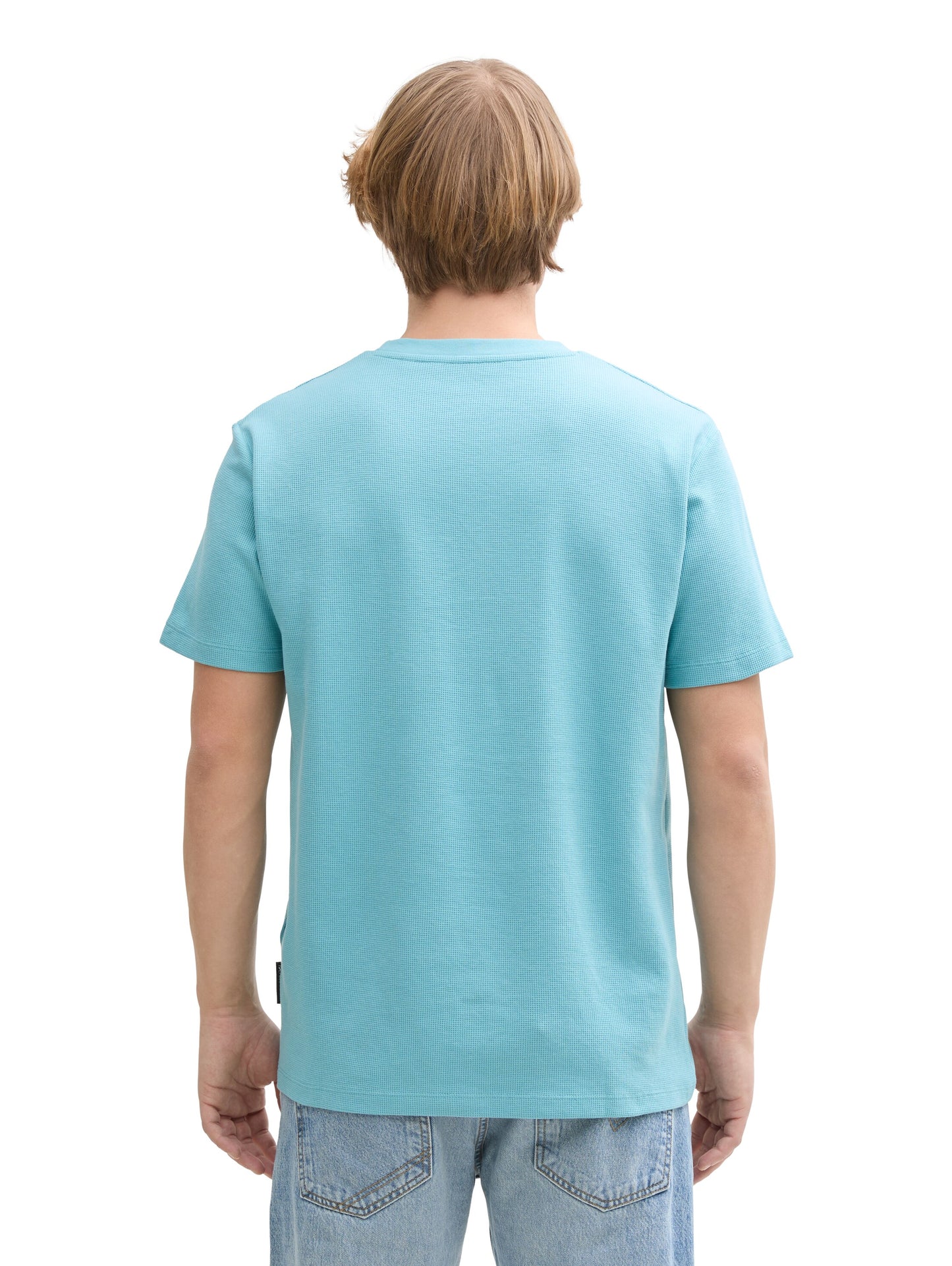Basic T-Shirt in Waffelstruktur