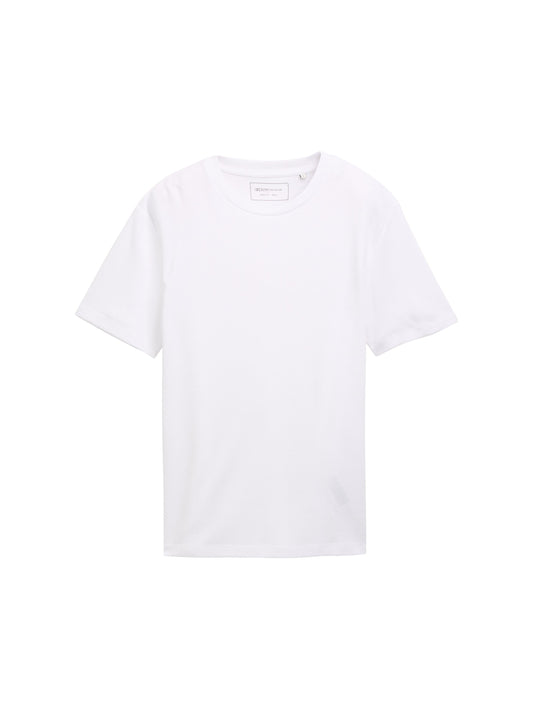 Basic T-Shirt in Waffelstruktur