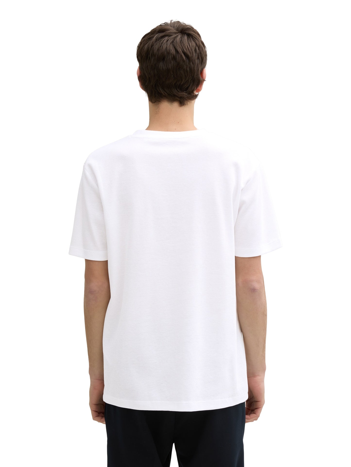 Basic T-Shirt in Waffelstruktur