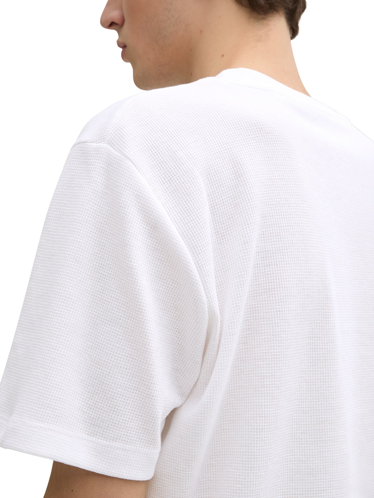 Basic T-Shirt in Waffelstruktur