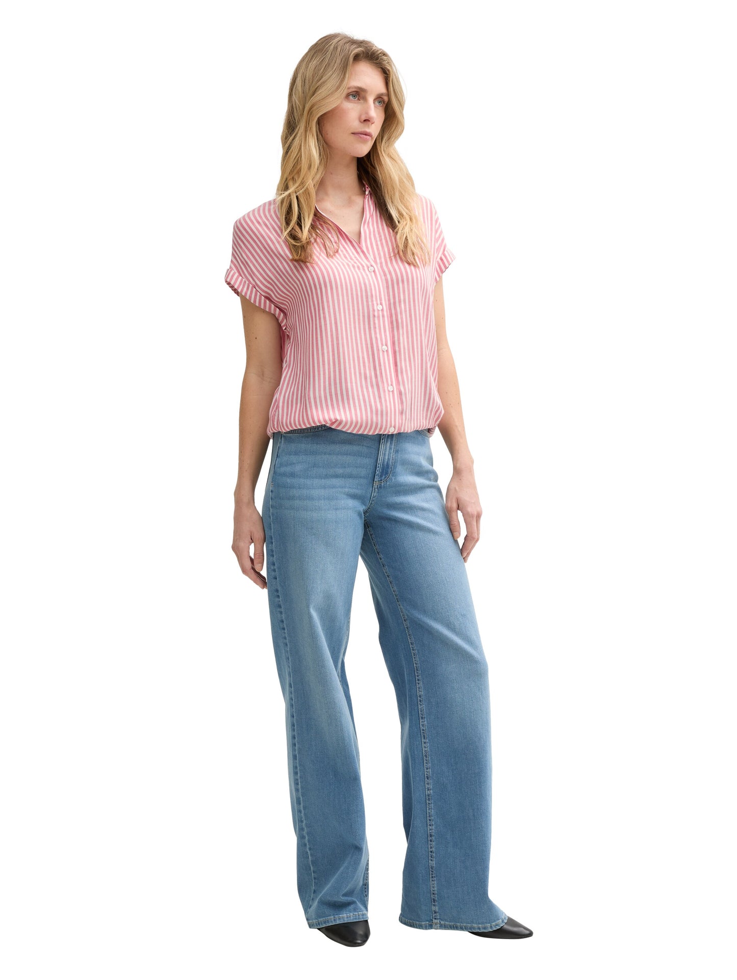 Loose Fit Bluse mit Streifenmuster