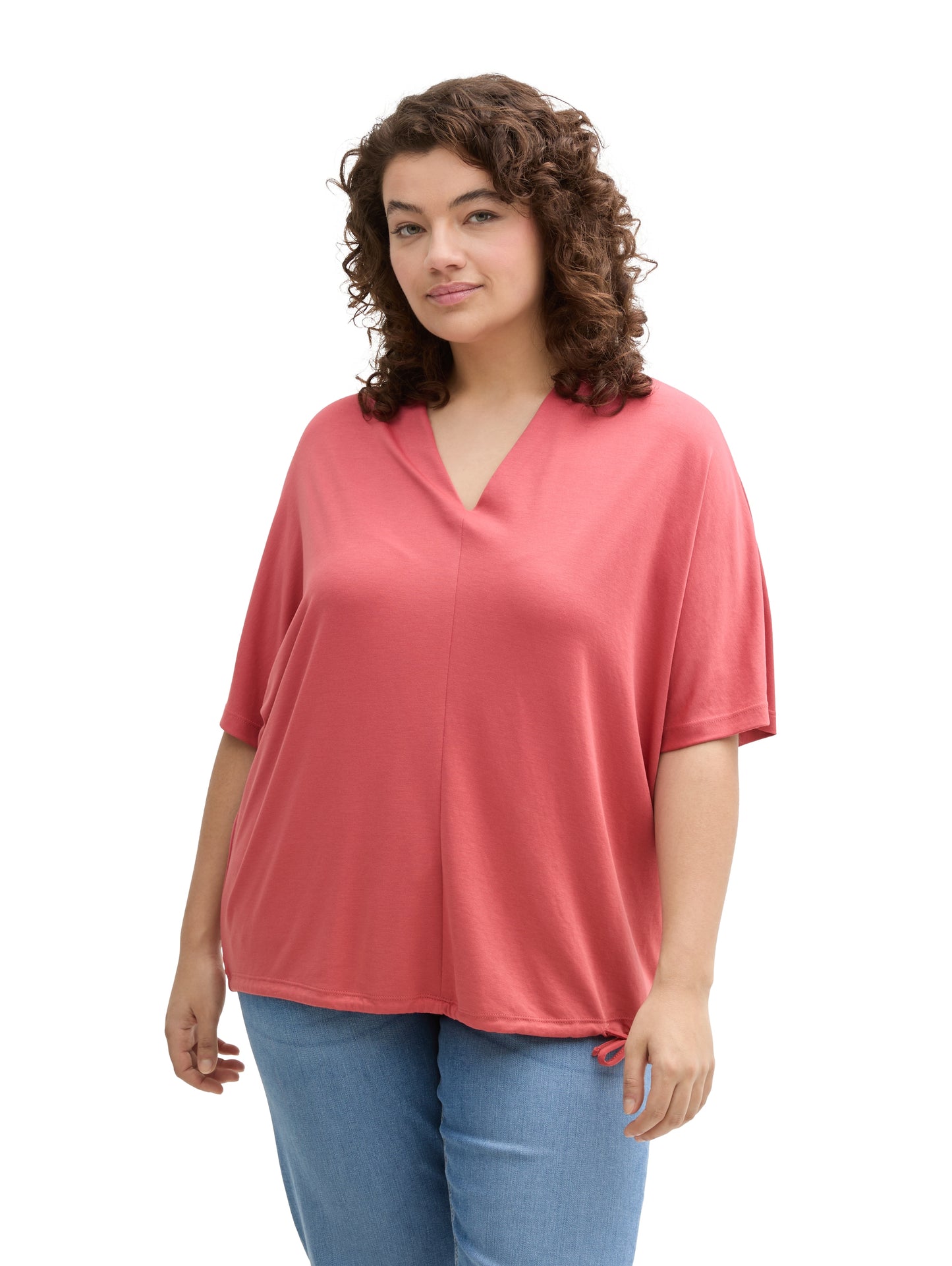 Plus Size - T-Shirt mit V-Ausschnitt