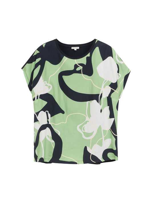 Plus Size - T-Shirt im Material-Mix