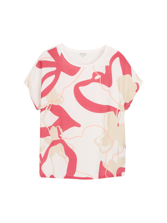 Plus Size - T-Shirt im Material-Mix