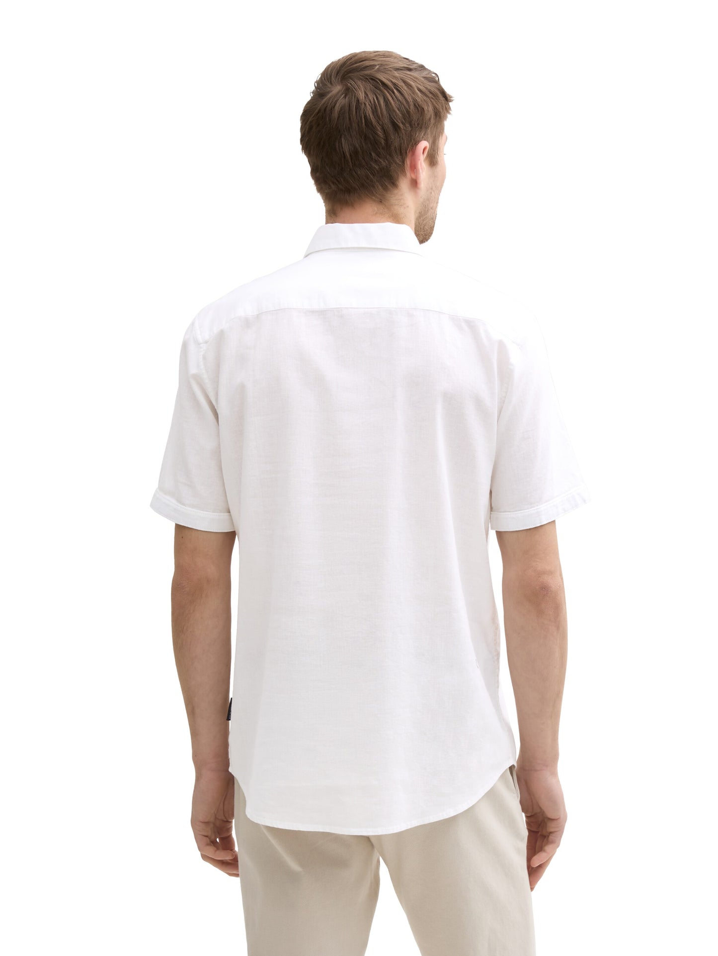 Regular Fit Kurzarmhemd mit Leinenanteil
