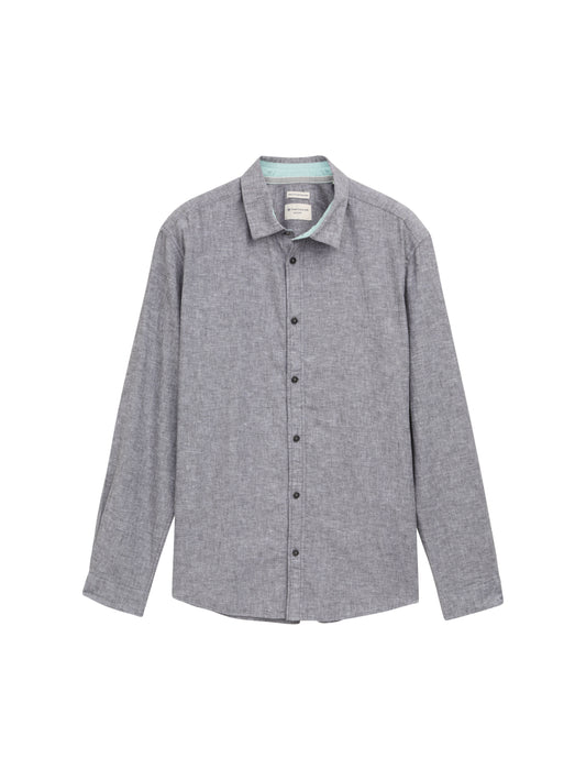 Regular Fit Hemd mit Leinenanteil