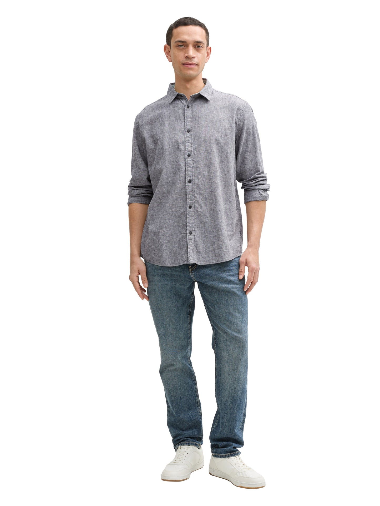 Regular Fit Hemd mit Leinenanteil