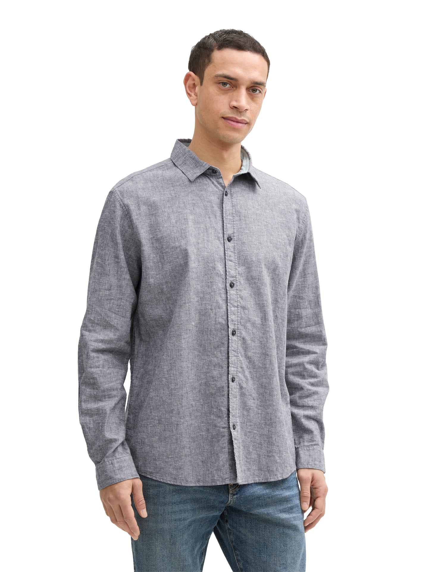 Regular Fit Hemd mit Leinenanteil