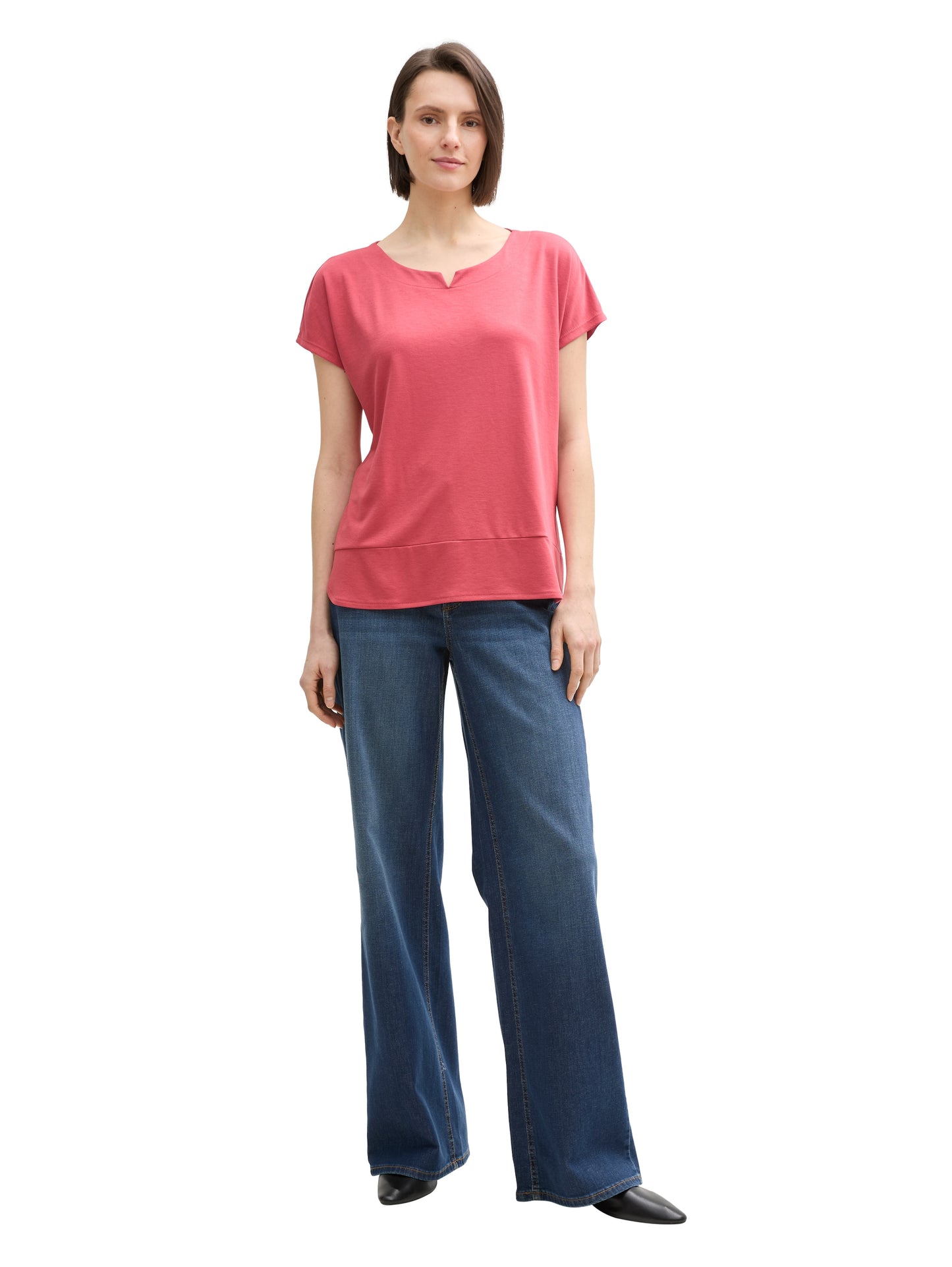 T-Shirt aus Materialmix