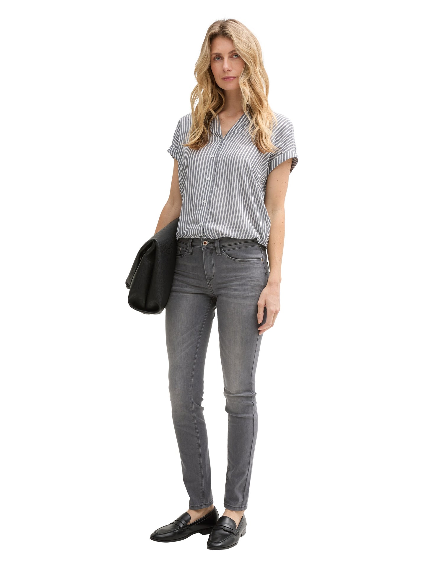 Loose Fit Bluse mit Streifenmuster