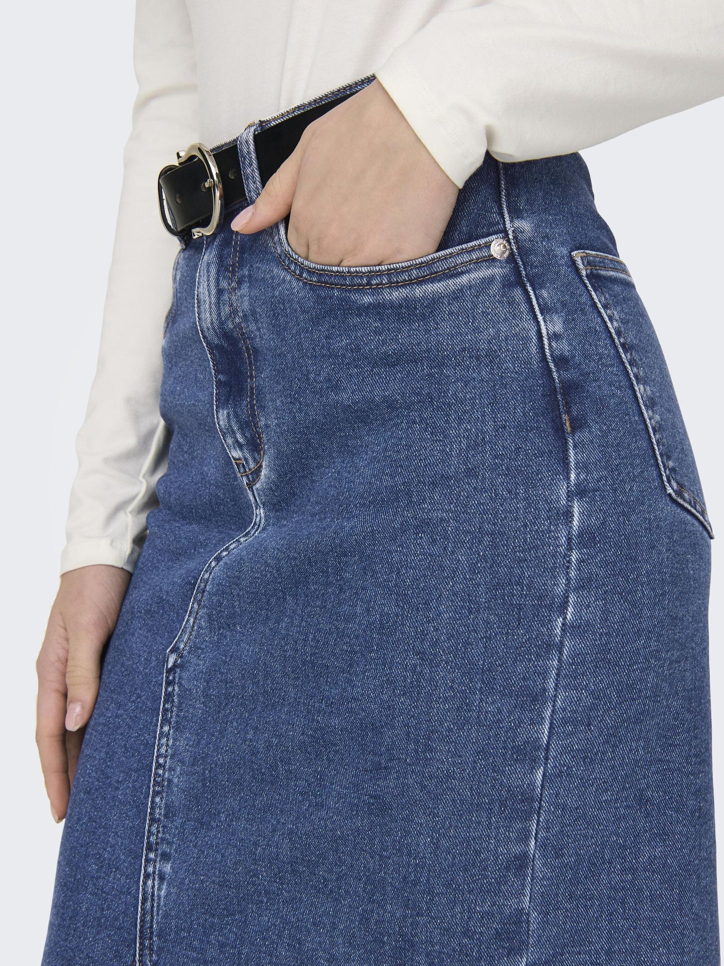 ONLSIRI FRONT SLIT SKIRT DNM GUA NOOS