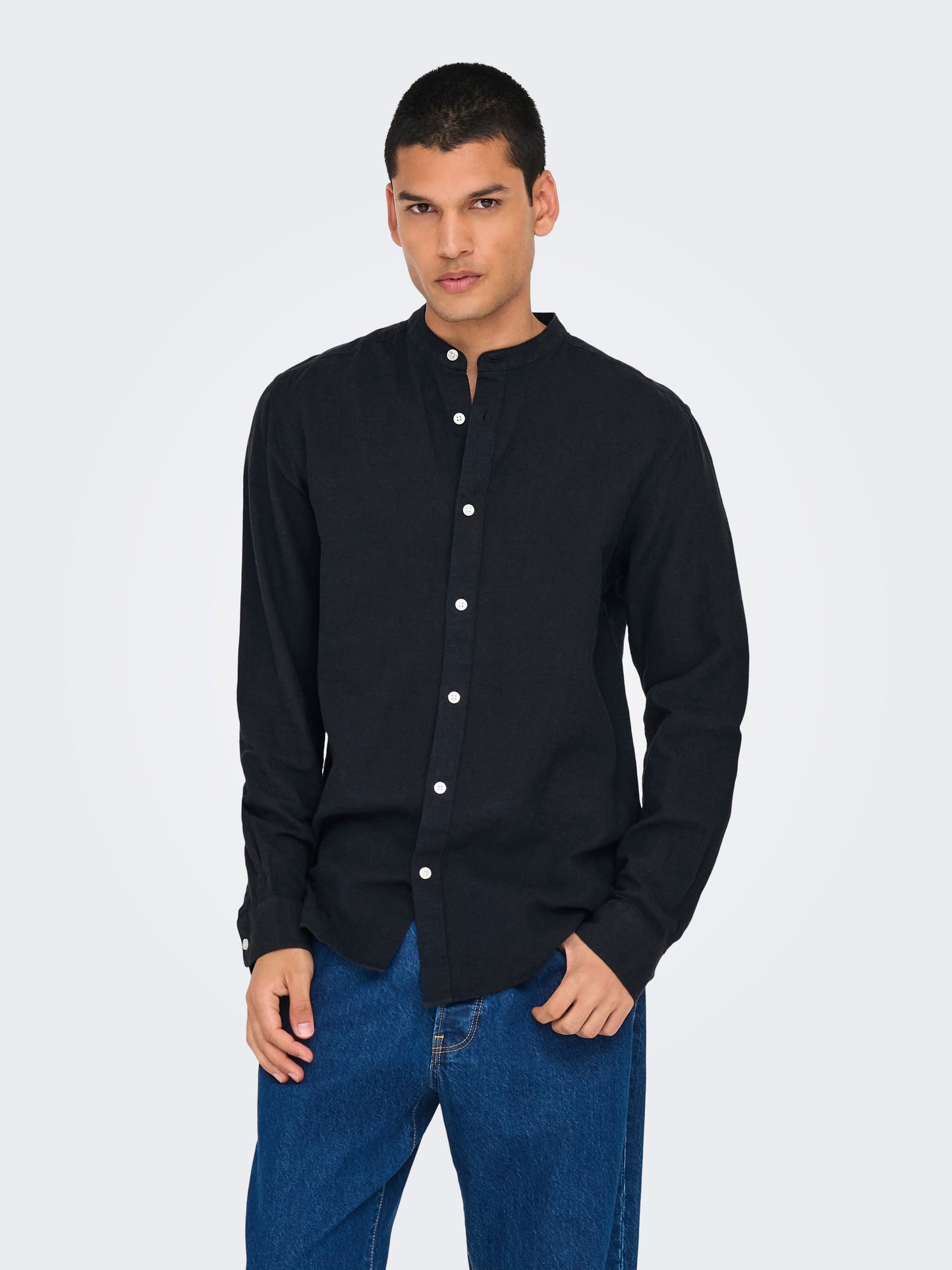 ONSCAIDEN LIFE LS SOLID LINEN MAO NOOS