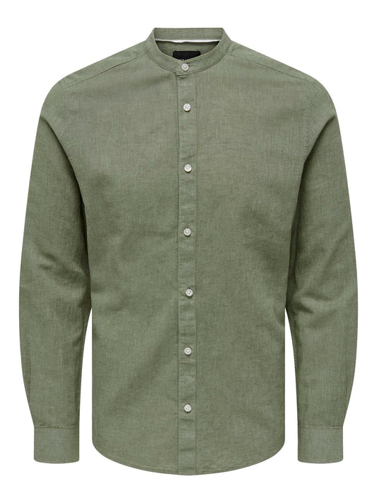 ONSCAIDEN LIFE LS SOLID LINEN MAO NOOS