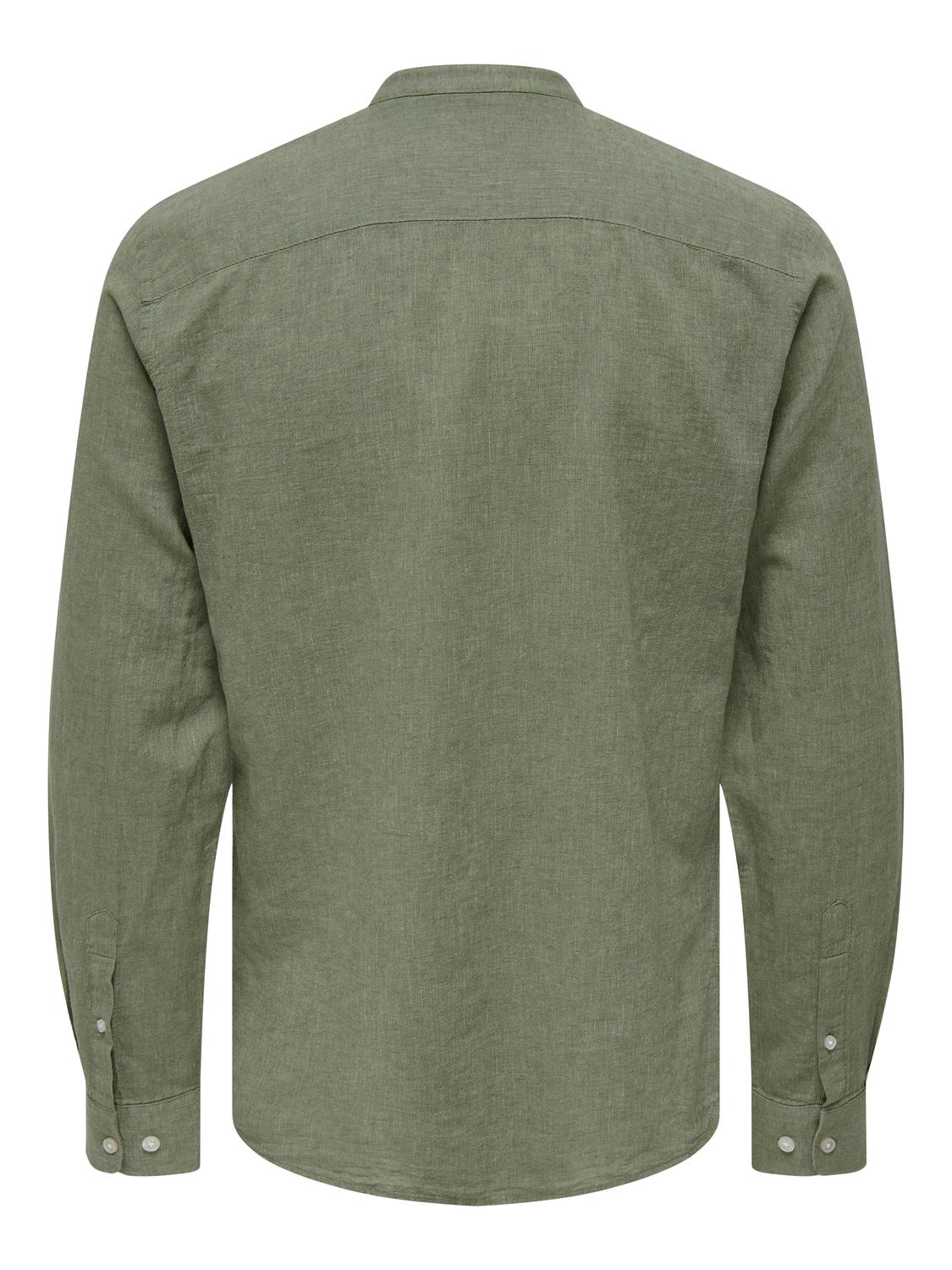 ONSCAIDEN LIFE LS SOLID LINEN MAO NOOS