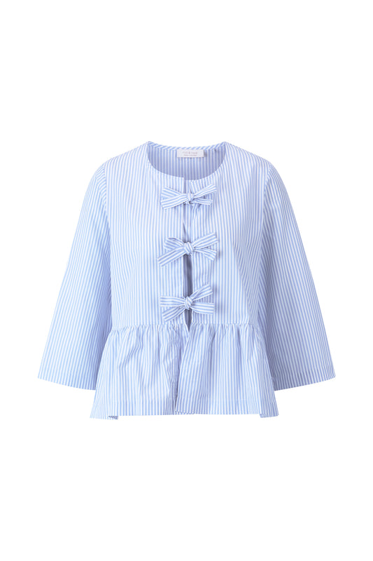 Striped blouse with bow