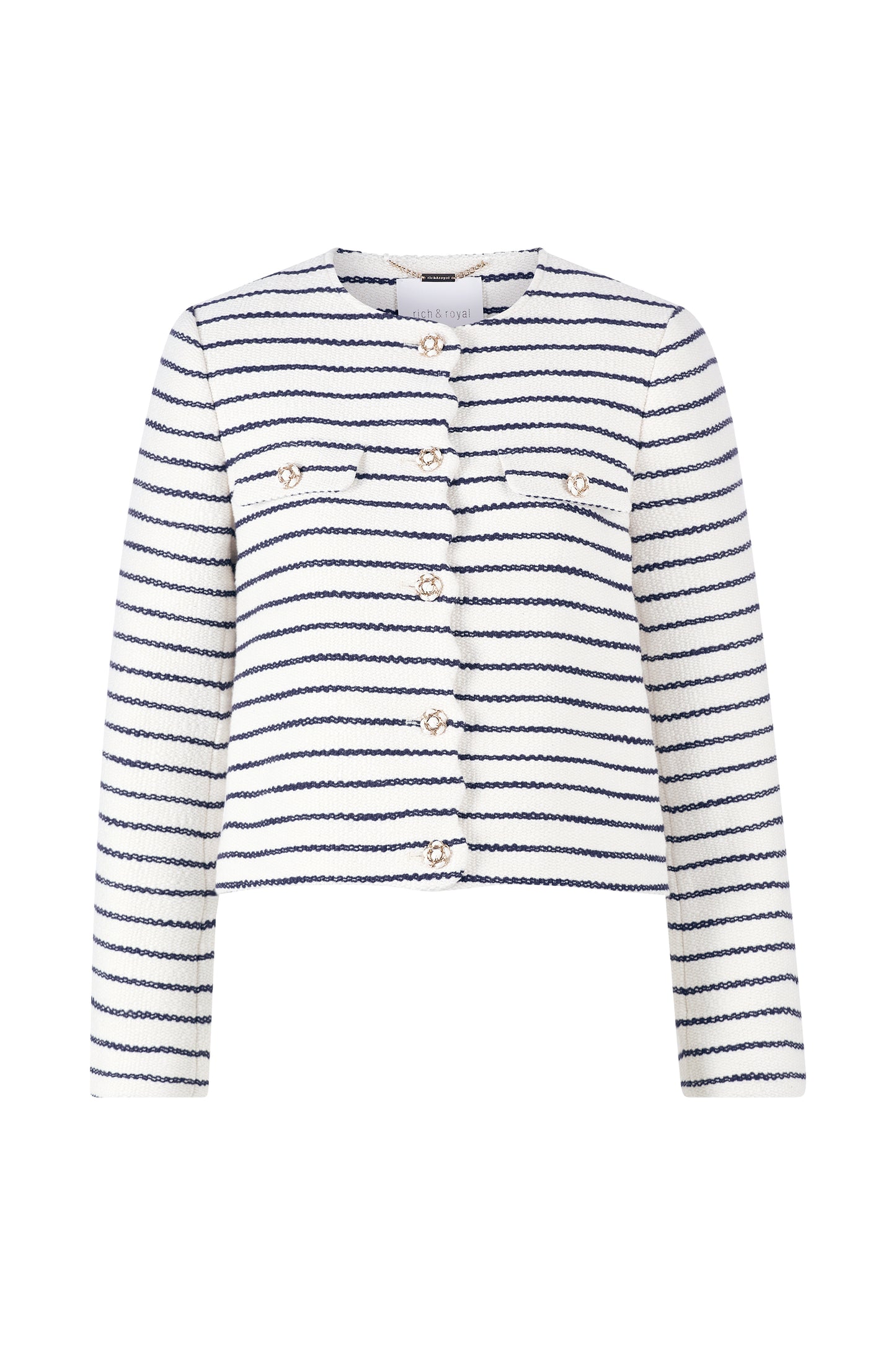 Boxy jacket with scalloped edges