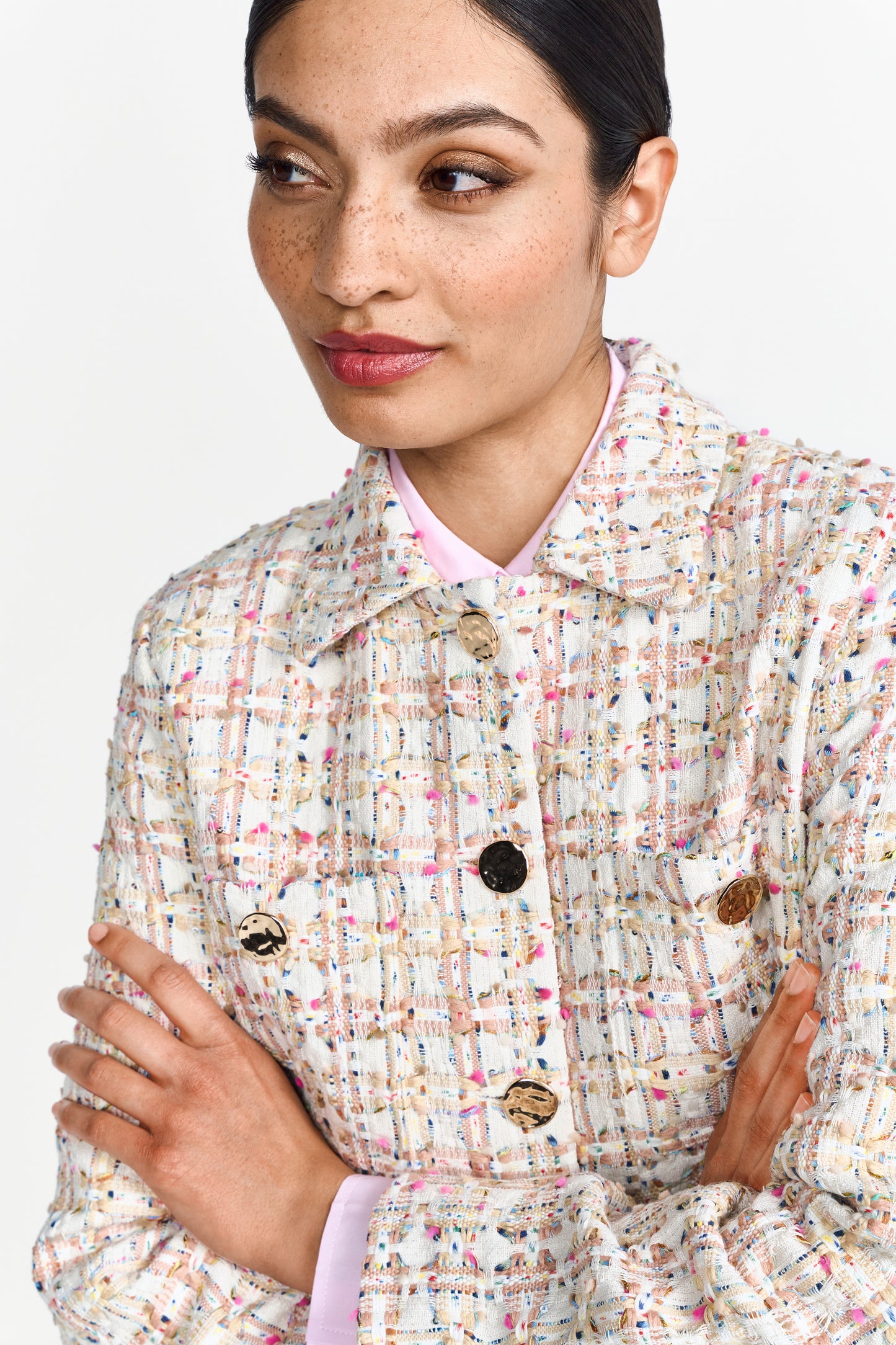 Boxy jacket with shirt collar
