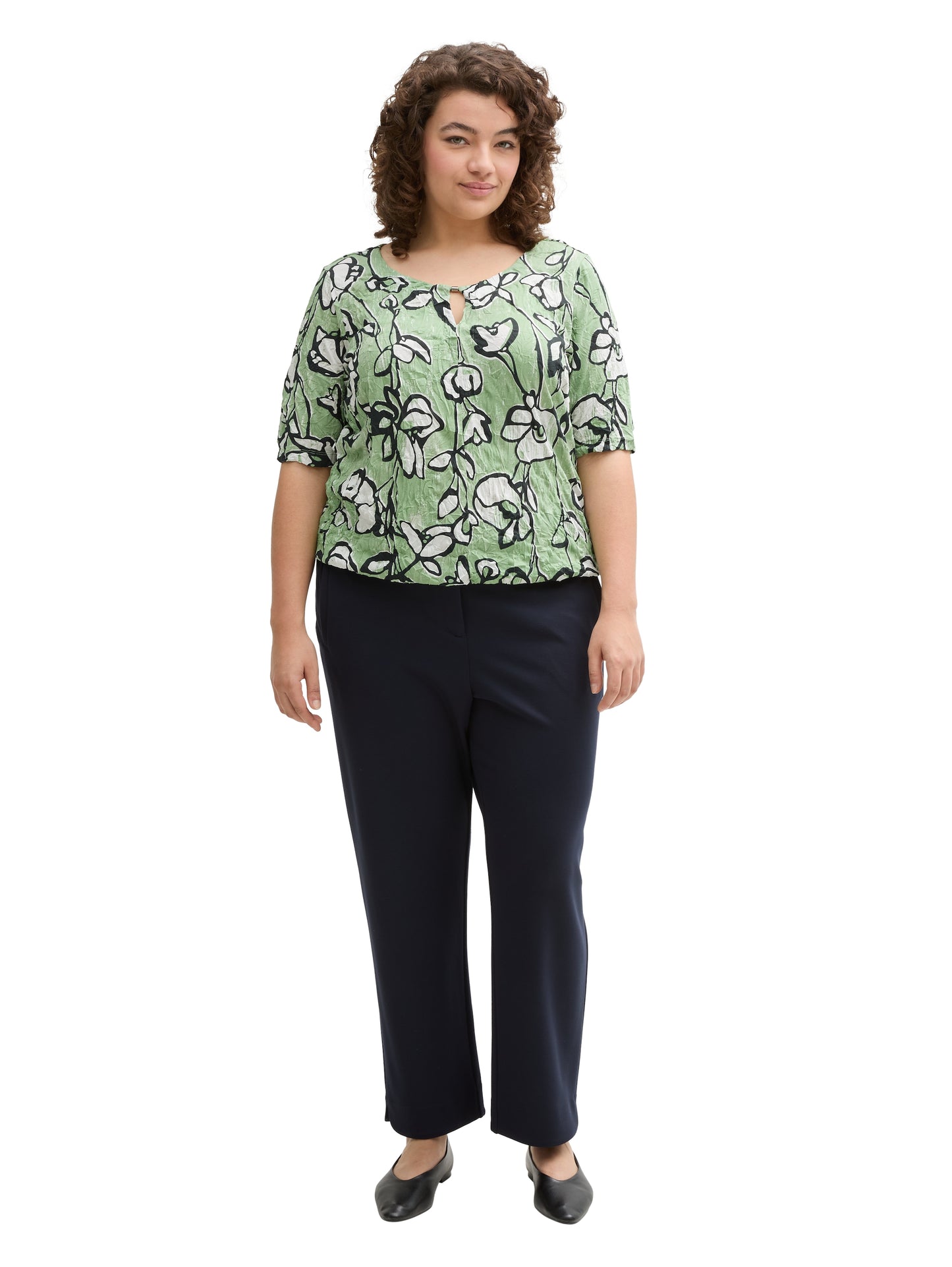 Plus Size - T-Shirt in Knitter-Optik